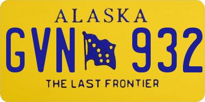 AK license plate GVN932