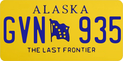 AK license plate GVN935