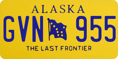 AK license plate GVN955