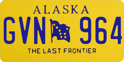 AK license plate GVN964