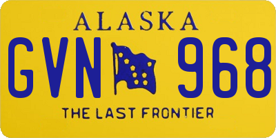 AK license plate GVN968