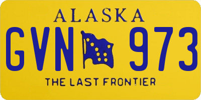 AK license plate GVN973