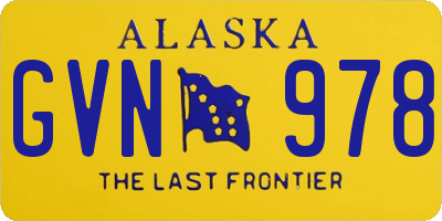 AK license plate GVN978