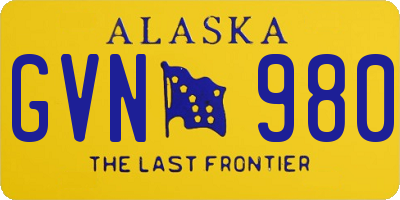 AK license plate GVN980