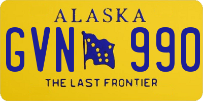 AK license plate GVN990