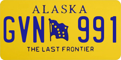 AK license plate GVN991