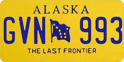 AK license plate GVN993