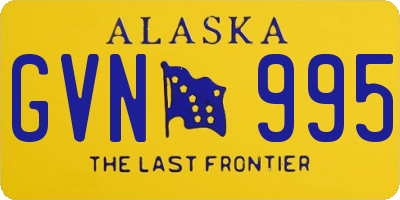 AK license plate GVN995