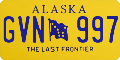 AK license plate GVN997