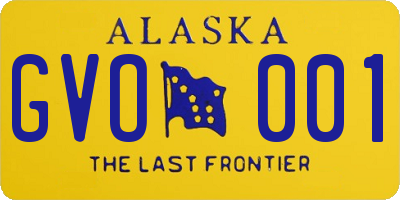 AK license plate GVO001