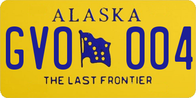 AK license plate GVO004