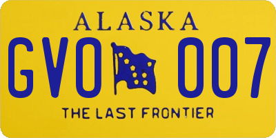 AK license plate GVO007