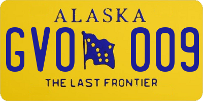 AK license plate GVO009