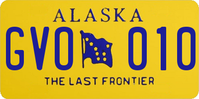 AK license plate GVO010