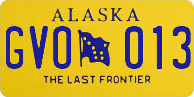 AK license plate GVO013