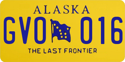 AK license plate GVO016