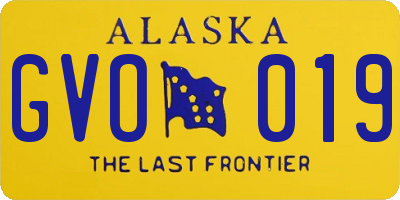 AK license plate GVO019