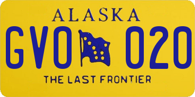 AK license plate GVO020