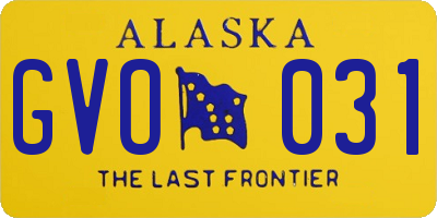 AK license plate GVO031