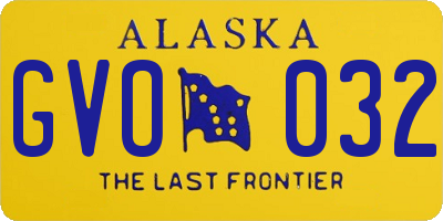AK license plate GVO032