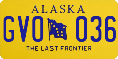 AK license plate GVO036