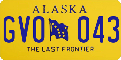 AK license plate GVO043