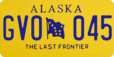 AK license plate GVO045