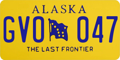 AK license plate GVO047