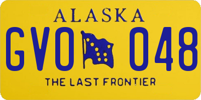 AK license plate GVO048