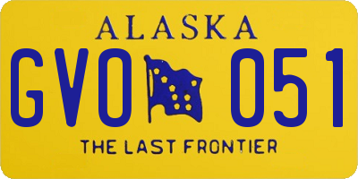AK license plate GVO051
