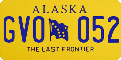 AK license plate GVO052