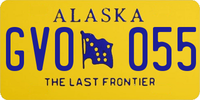 AK license plate GVO055