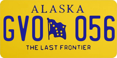 AK license plate GVO056