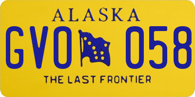 AK license plate GVO058