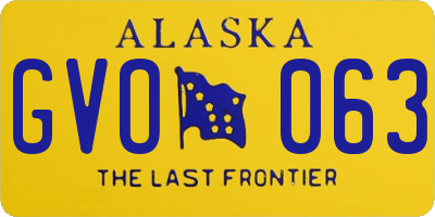 AK license plate GVO063