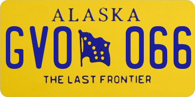 AK license plate GVO066