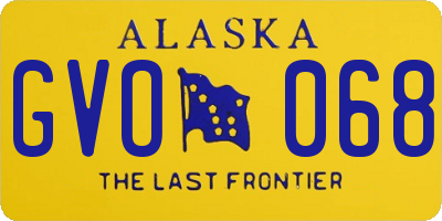 AK license plate GVO068