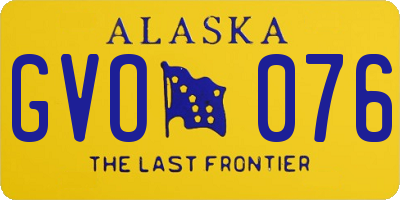 AK license plate GVO076