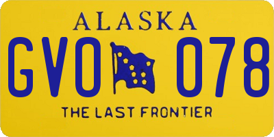 AK license plate GVO078