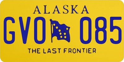 AK license plate GVO085