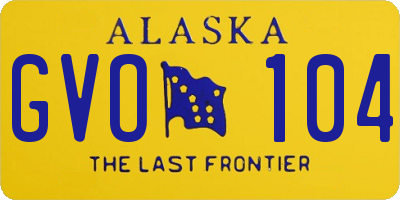 AK license plate GVO104