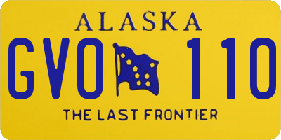 AK license plate GVO110