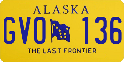 AK license plate GVO136
