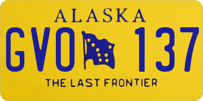 AK license plate GVO137