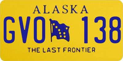 AK license plate GVO138