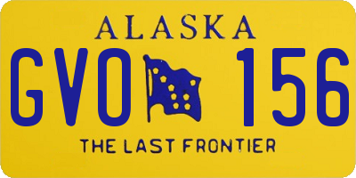 AK license plate GVO156