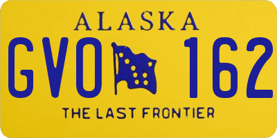 AK license plate GVO162