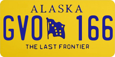 AK license plate GVO166