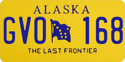 AK license plate GVO168