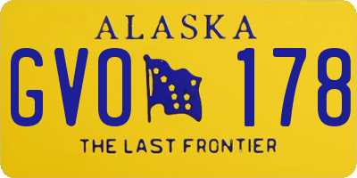 AK license plate GVO178